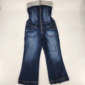 Anisette Vintage Strapless Crop Jean Jumpsuit Size S